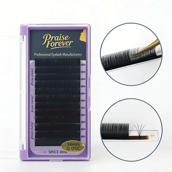 Praise Forever Camellia with glue Lash Extensions